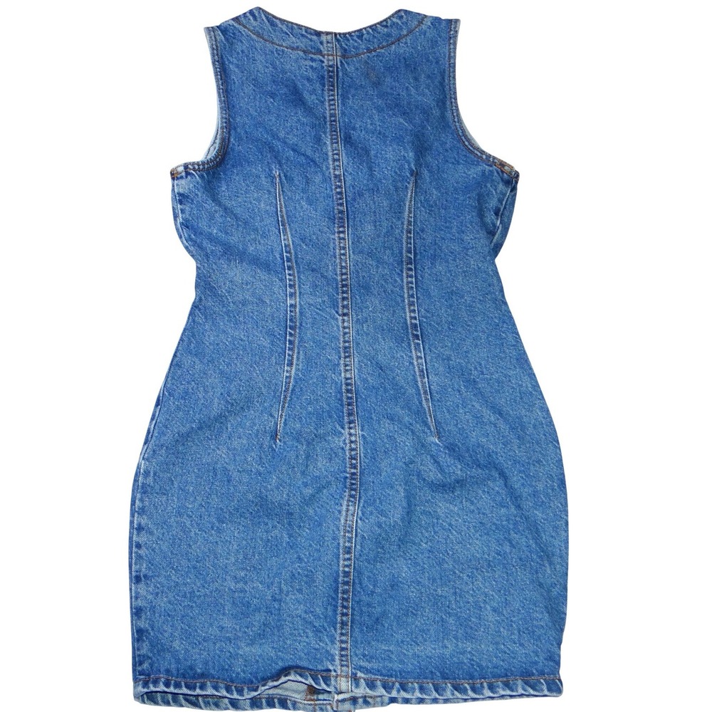 Vintage Bongo Gene Montesano Denim Mini Dress Blue Button Front Made in USA Sz 3 - Picture 3 of 6